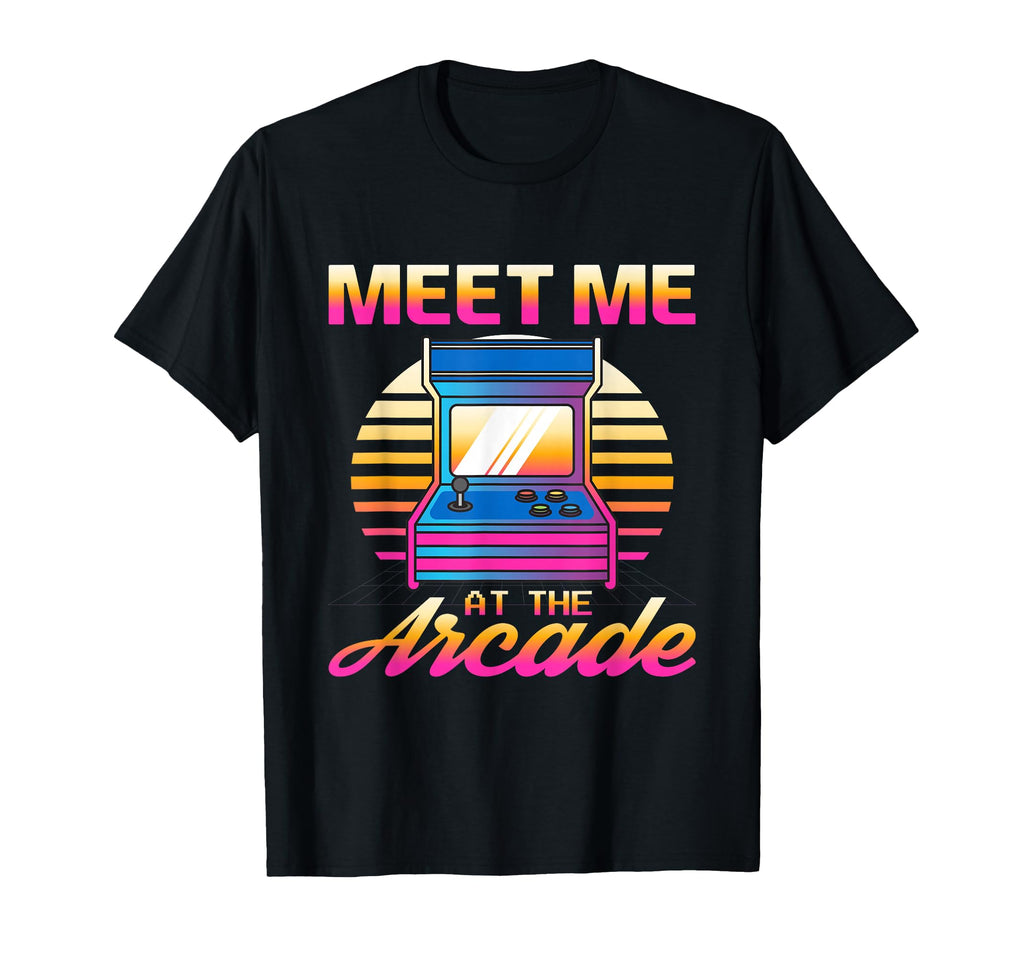 Meet Me Arcade Gamer Vaporwave Video Game T-Shirt - Minimalist Print Unisex - T-Shirt, Sweatshirt, Hoodie