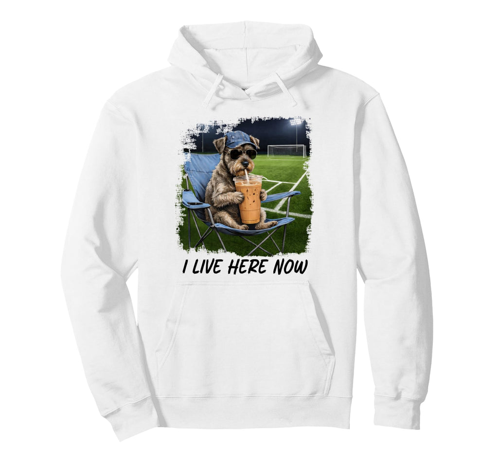 Soccer Dad I Live Here Now Soccer Mom Hoodie - Minimalist Print Men Women - T-Shirt, Sweatshirt, Hoodie