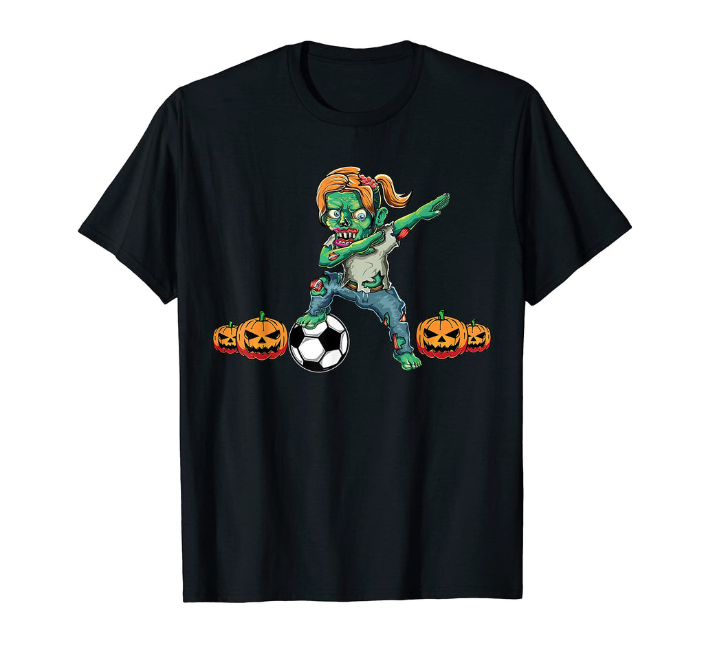 Female Zombie Halloween Soccer Lover T-Shirt - Minimalist Print Men Women - T-Shirt, Sweatshirt, Hoodie
