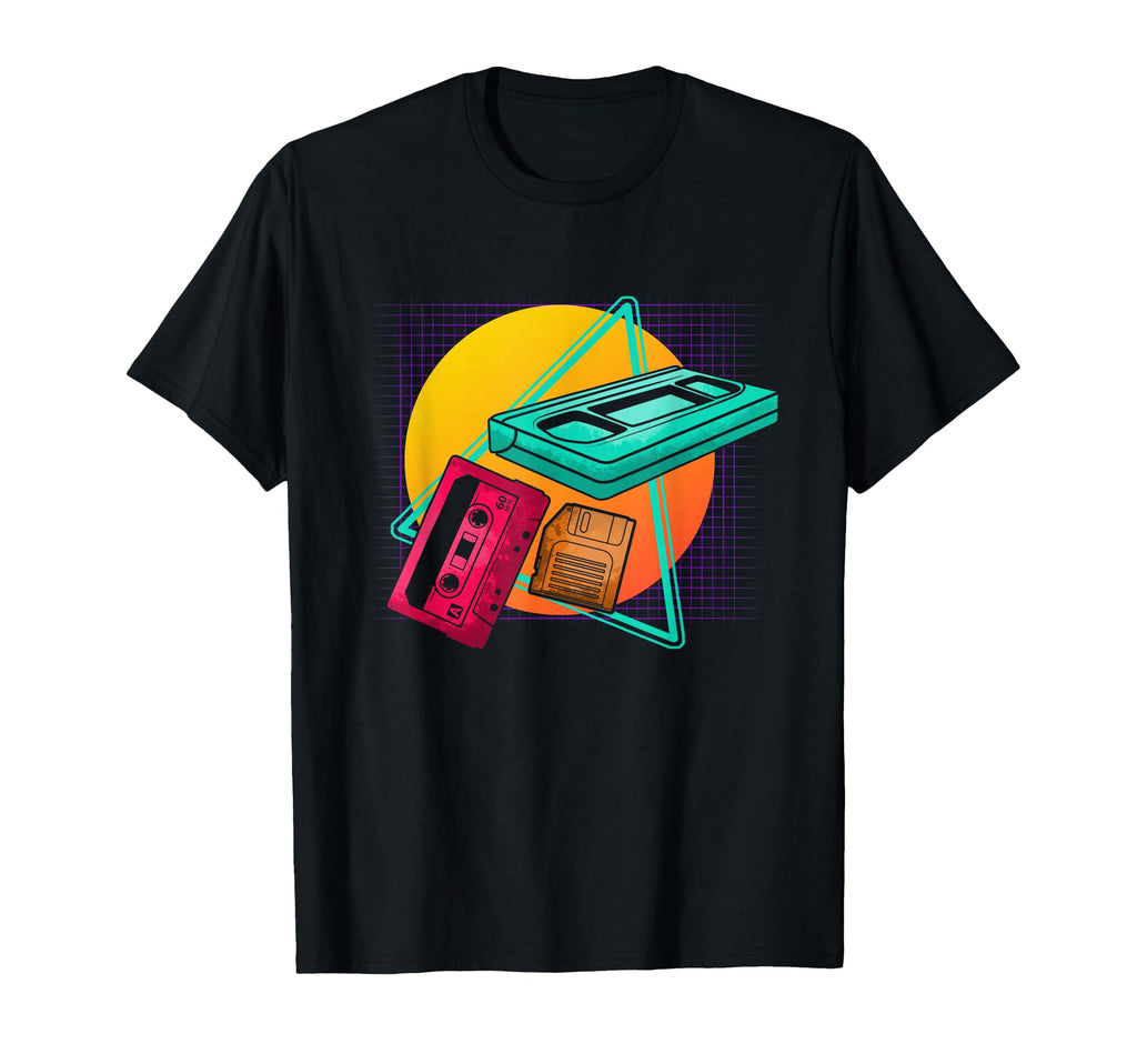 Vhs Cassette Tape Floppy Disc Gift T-Shirt - Novelty Apparel for Adults - T-Shirt, Sweatshirt, Hoodie