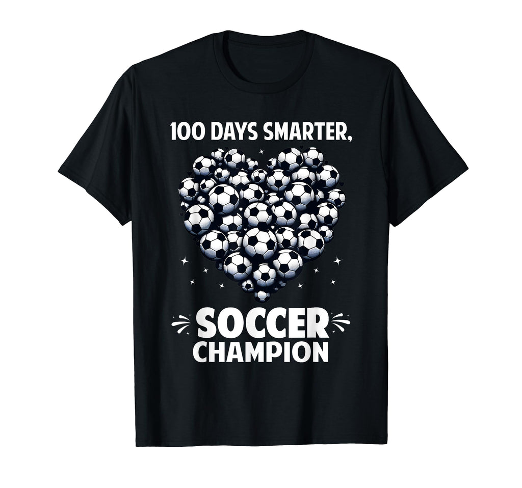 100 Days School Soccer Heart Love T-Shirt - Minimalist Print Men Women - T-Shirt, Sweatshirt, Hoodie