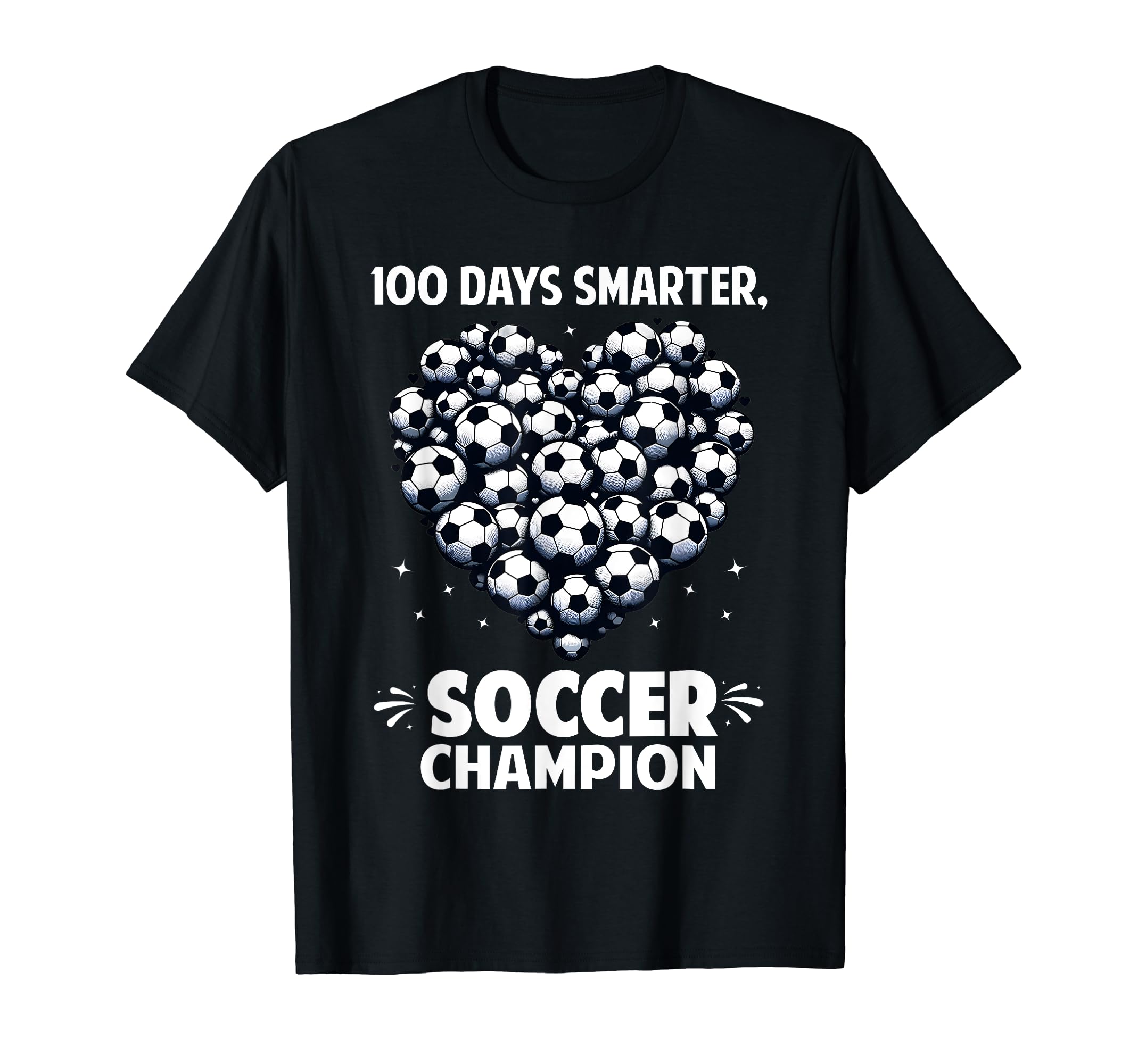 100 Days School Soccer Heart Love T-Shirt - Minimalist Print Men Women - T-Shirt, Sweatshirt, Hoodie