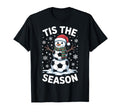 Tis Season Snowman Soccer Player Fun T-Shirt - Custom Art Print Men Women - T-Shirt, Sweatshirt, Hoodie
