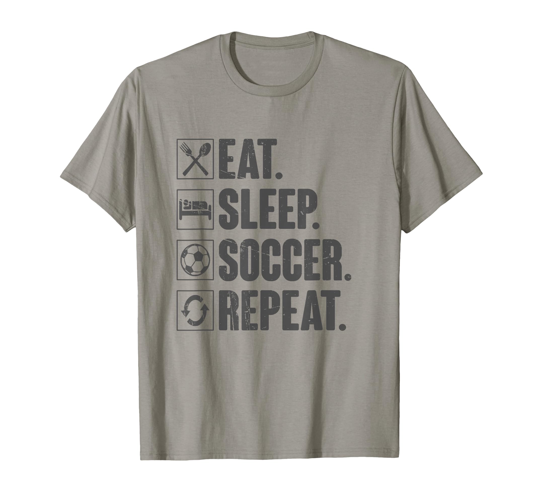 Eat Sleep Soccer Repeat Funny Soccer T-Shirt - Minimalist Print Men Women - T-Shirt, Sweatshirt, Hoodie