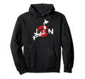 Japanese Map Flag Souvenir Distressed Hoodie - Graphic Print Men Women - T-Shirt, Sweatshirt, Hoodie