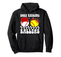 Busy Raising Ballers Baseball Softball Mom Hoodie - Unique Graphic Unisex - T-Shirt, Sweatshirt, Hoodie