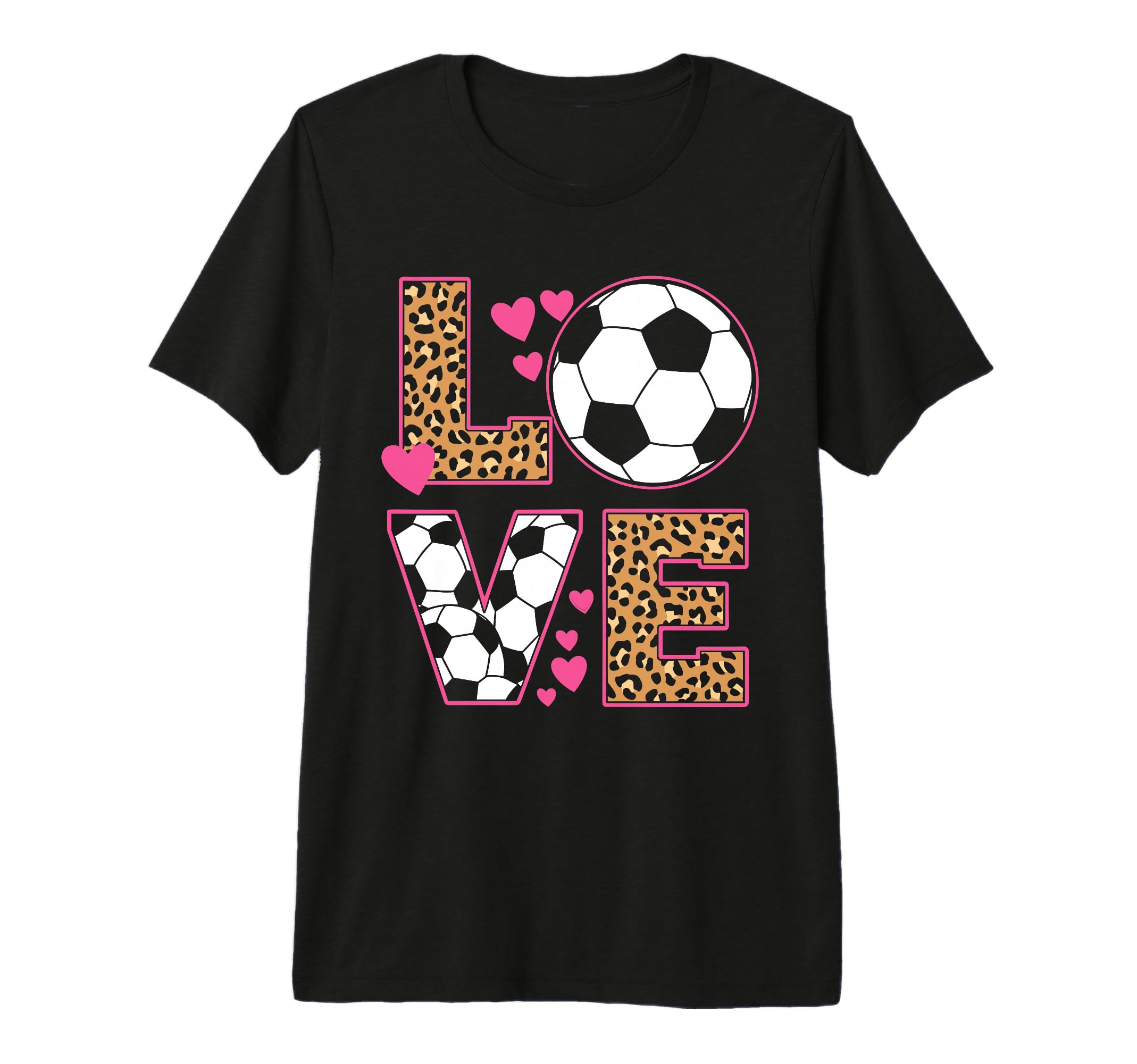 Love Soccer Leopard Soccer Teen Tri T-Shirt - Minimalist Print for Adults - T-Shirt, Sweatshirt, Hoodie