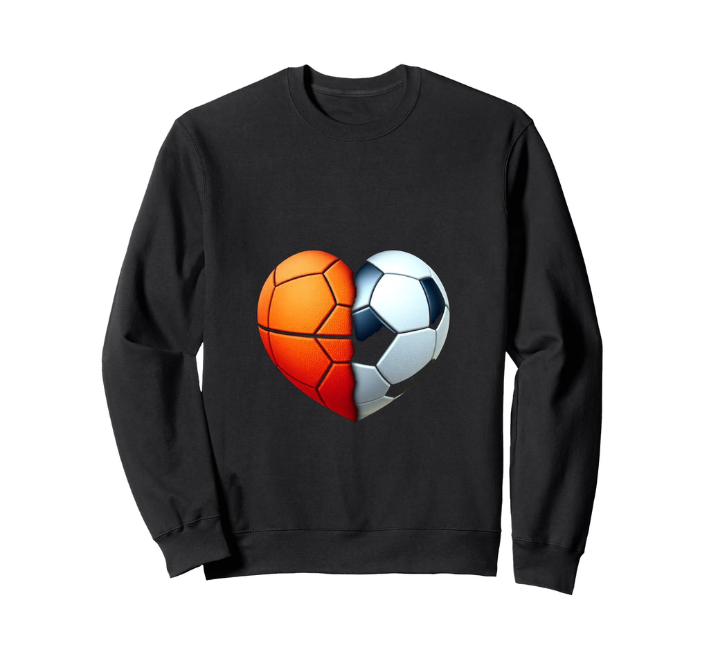 Basketball Soccer Heart Sweatshirt - Aesthetic Graphic Men Women - T-Shirt, Sweatshirt, Hoodie
