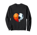 Basketball Soccer Heart Sweatshirt - Aesthetic Graphic Men Women - T-Shirt, Sweatshirt, Hoodie