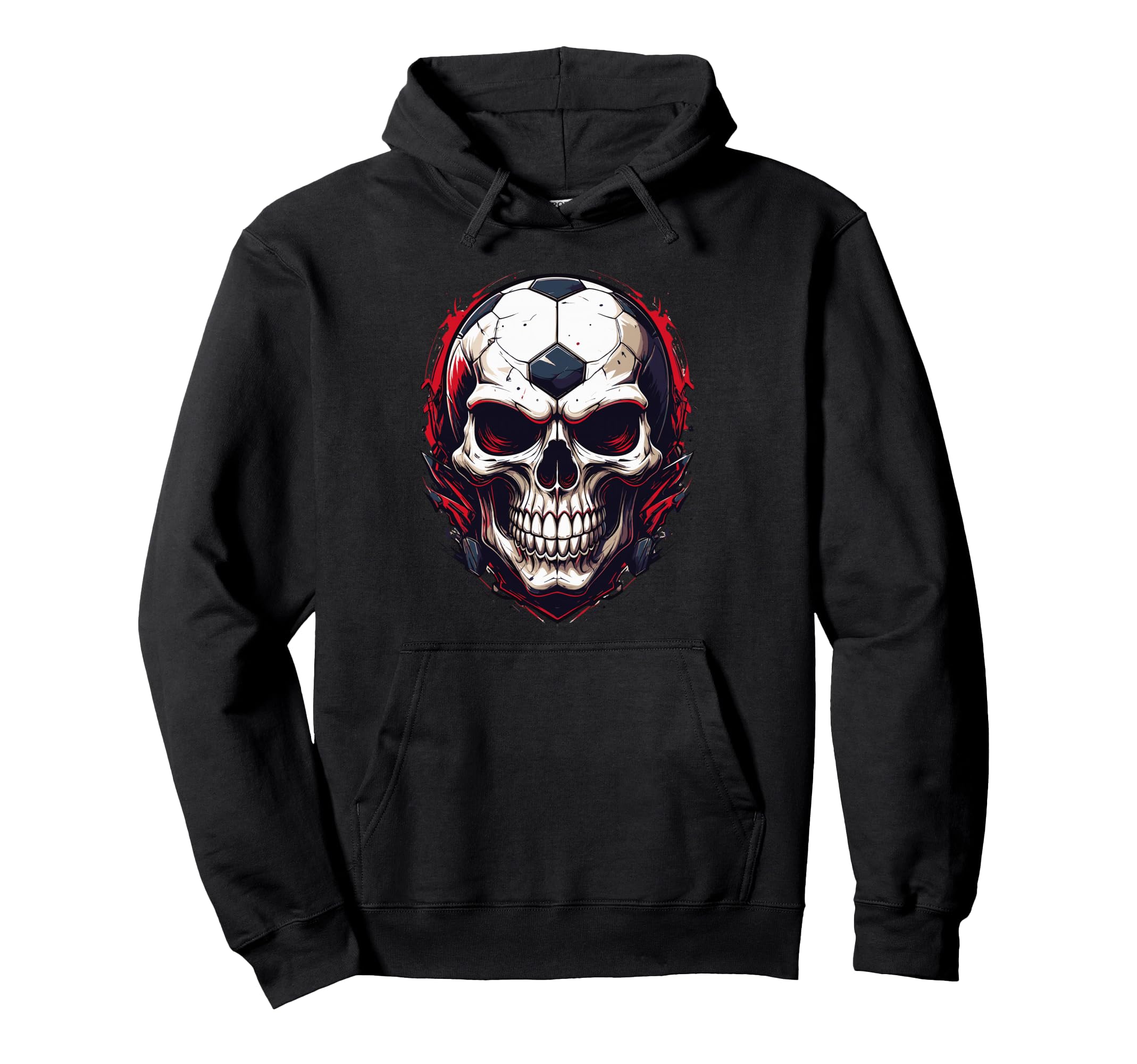 Football Skull Dark Soccer Vibes Hoodie - Novelty Apparel Men Women - T-Shirt, Sweatshirt, Hoodie
