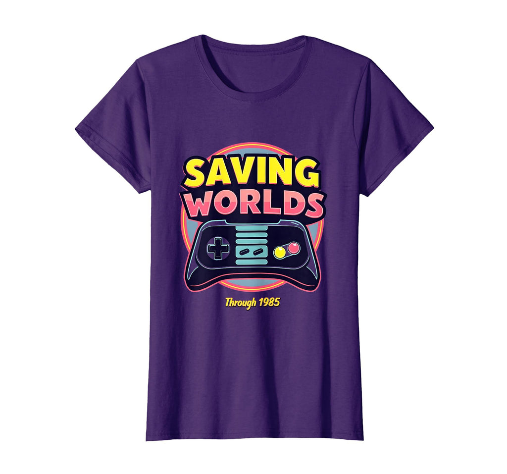 1985 Saving Worlds Gaming T-Shirt - Graphic Print for Adults - T-Shirt, Sweatshirt, Hoodie