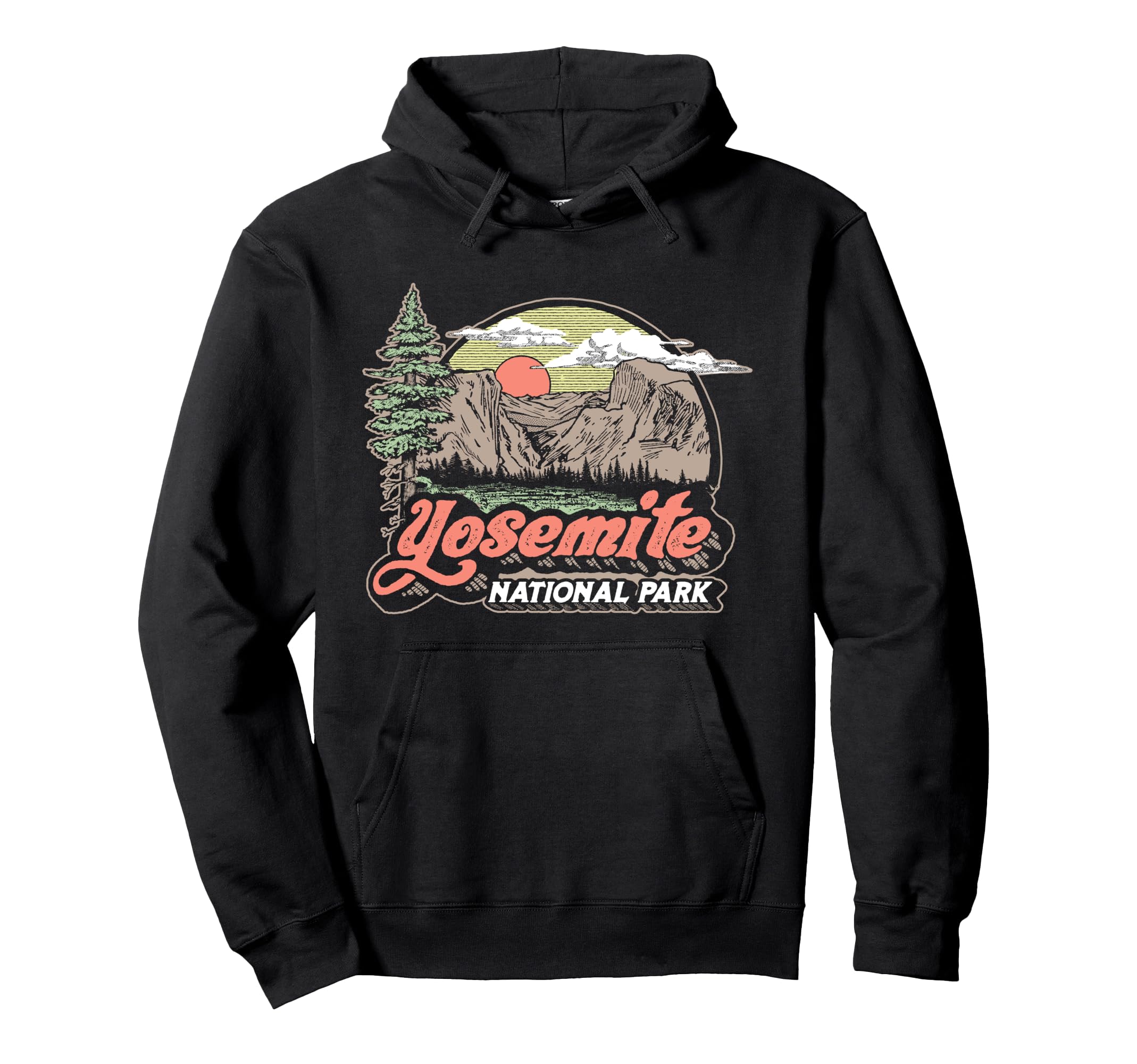 Yosemite National Park Eighties 80S Hoodie - Aesthetic Graphic Unisex - T-Shirt, Sweatshirt, Hoodie