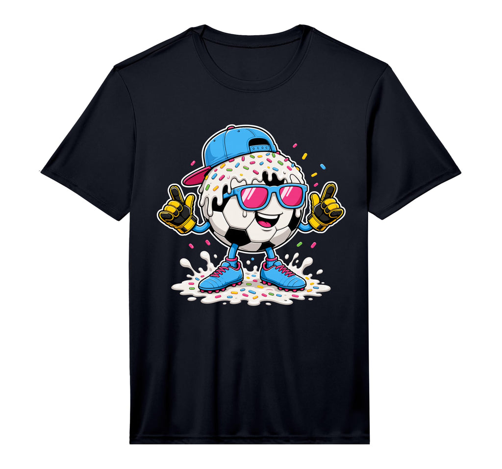 Soccer Ball Melting Ice Cream Drip T-Shirt - Casual Everyday Wear Unisex - T-Shirt, Sweatshirt, Hoodie
