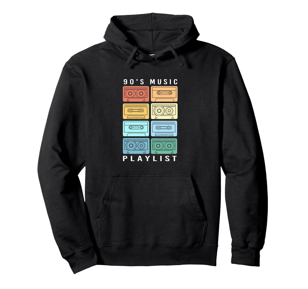90S Music Playlist Mixtape Colorful 90S Hoodie - Streetwear Style Unisex - T-Shirt, Sweatshirt, Hoodie