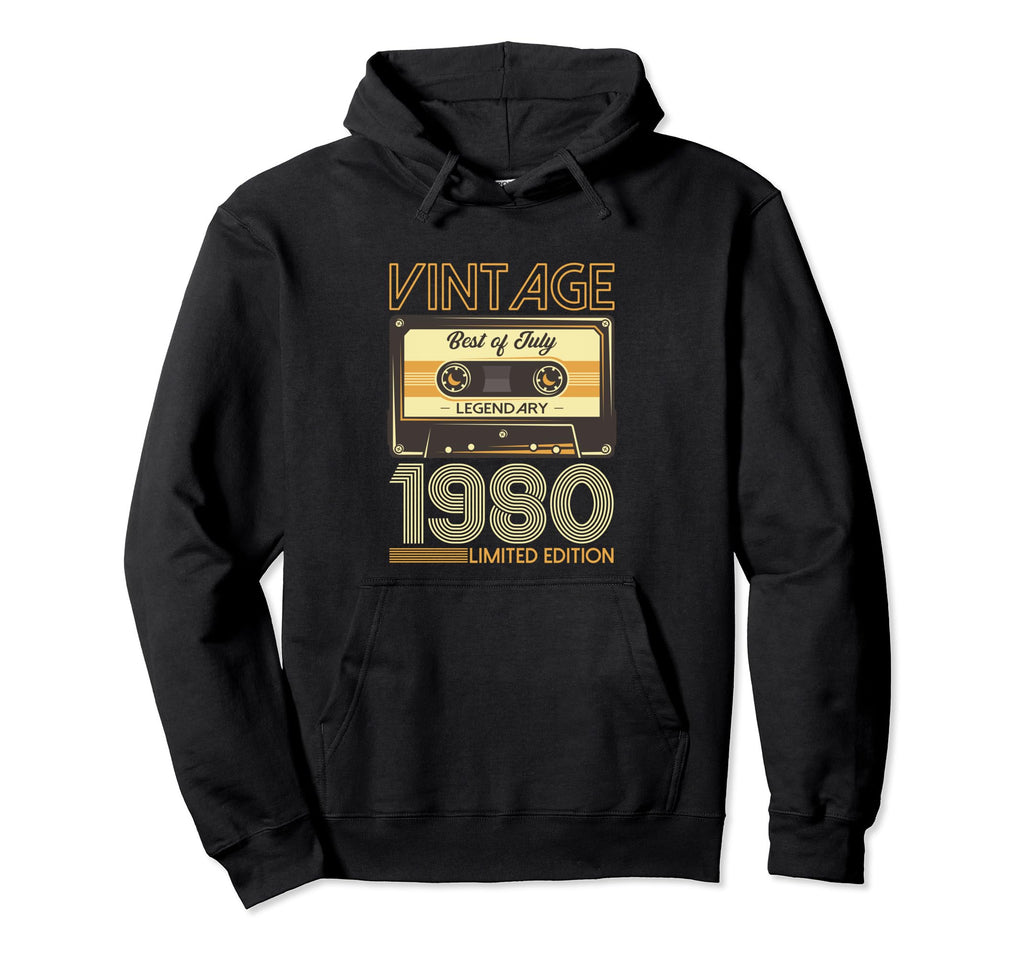 44Th Birthday July 1980 Cassette Gifts Hoodie - Streetwear Style Men Women - T-Shirt, Sweatshirt, Hoodie