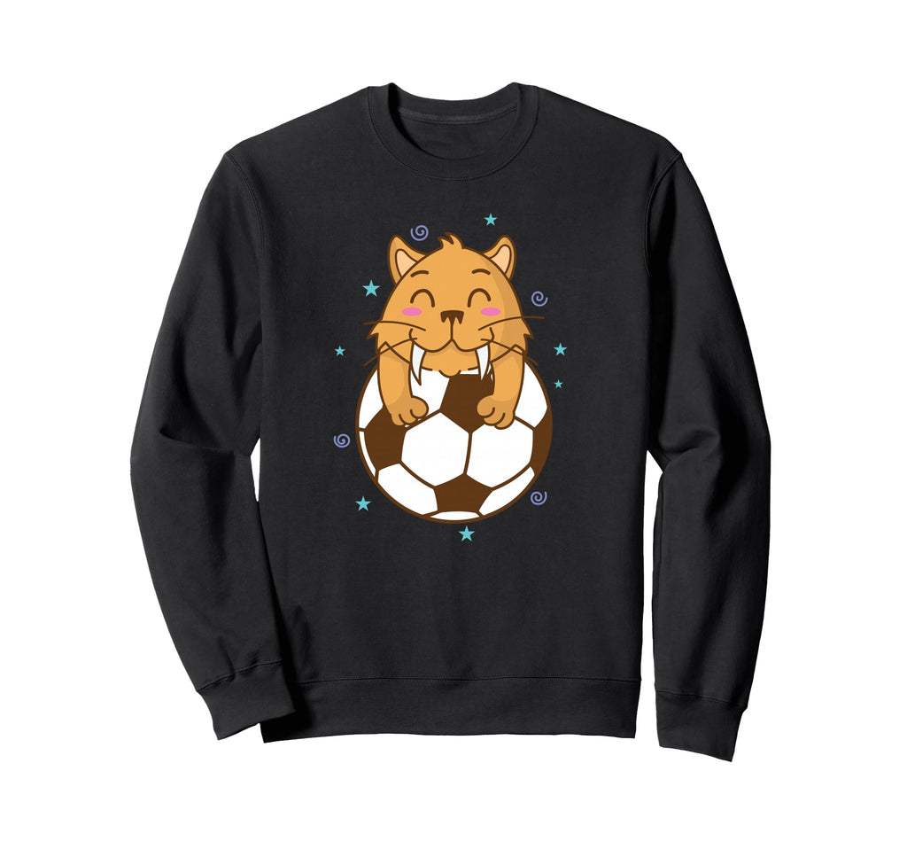 Saber Toothed Tiger Loves Soccer Sweatshirt - Streetwear Style for Adults - T-Shirt, Sweatshirt, Hoodie