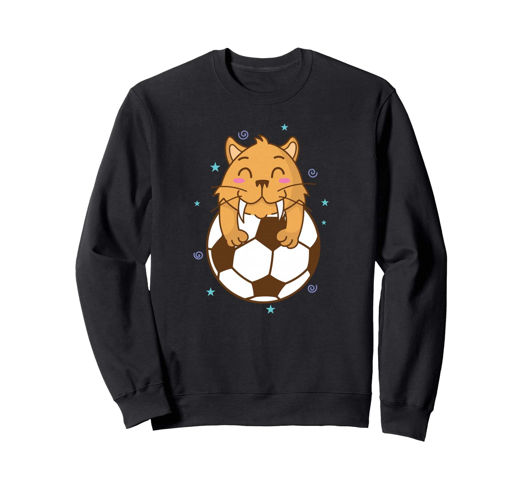 Saber Toothed Tiger Loves Soccer Sweatshirt - Streetwear Style for Adults - T-Shirt, Sweatshirt, Hoodie