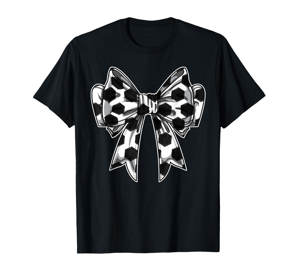 Soccer Ball Coquette Bow Game Day T-Shirt - Minimalist Print for Adults - T-Shirt, Sweatshirt, Hoodie