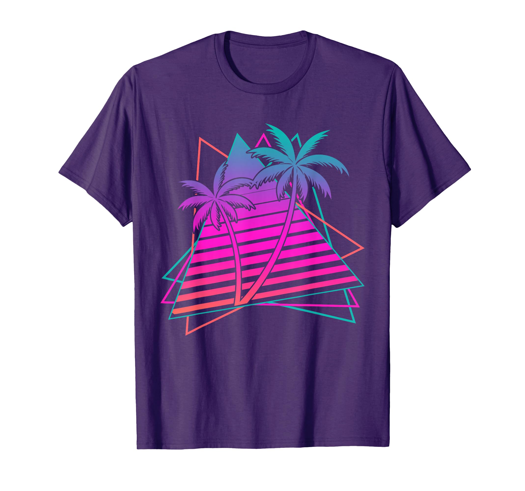 Palm Trees Synthwave Aesthetic 1980S T-Shirt - Trendy Graphic Men Women - T-Shirt, Sweatshirt, Hoodie