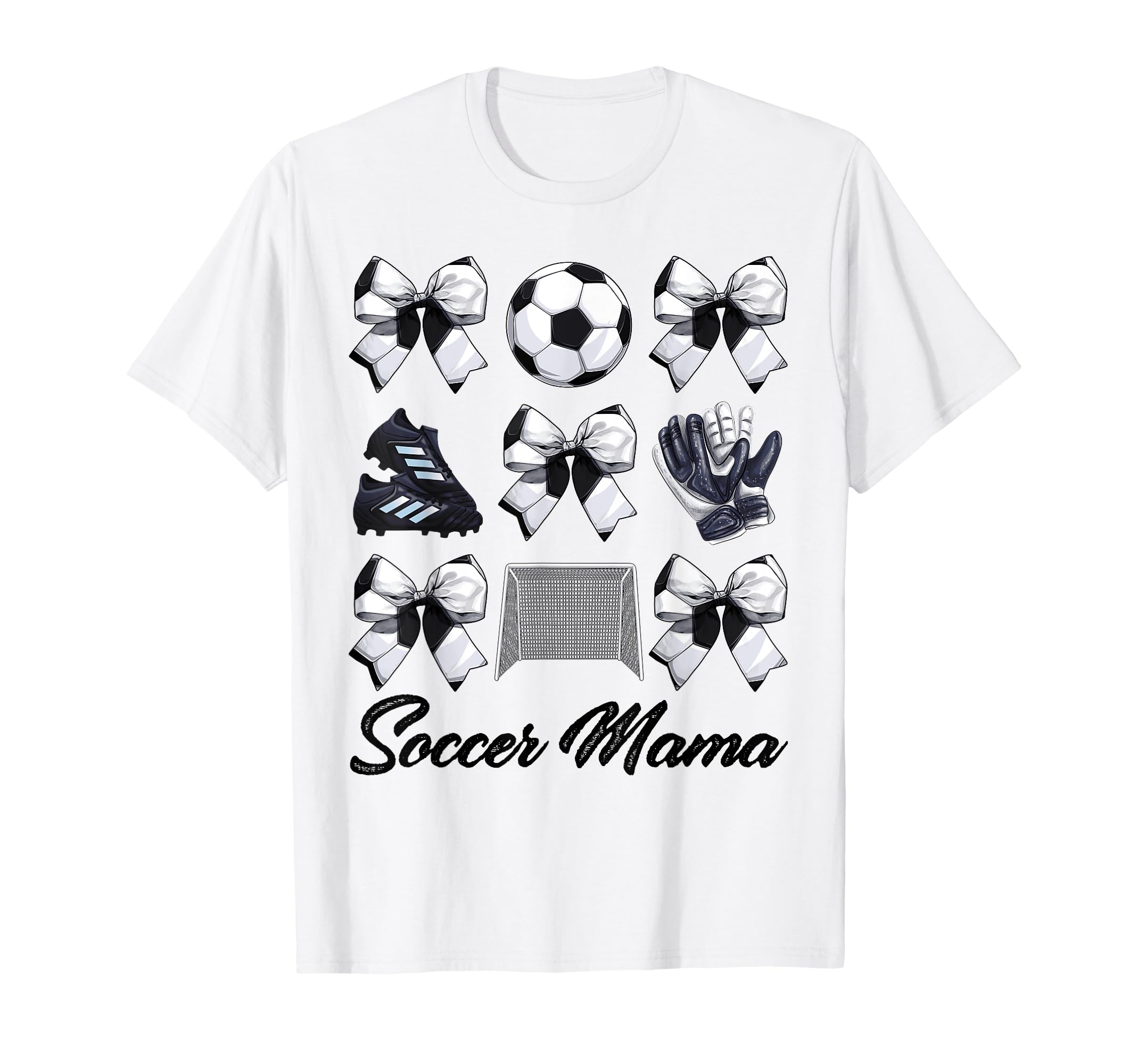 Soccer Mama Bow Soccer Mom Mommy T-Shirt - Casual Everyday Wear Unisex - T-Shirt, Sweatshirt, Hoodie