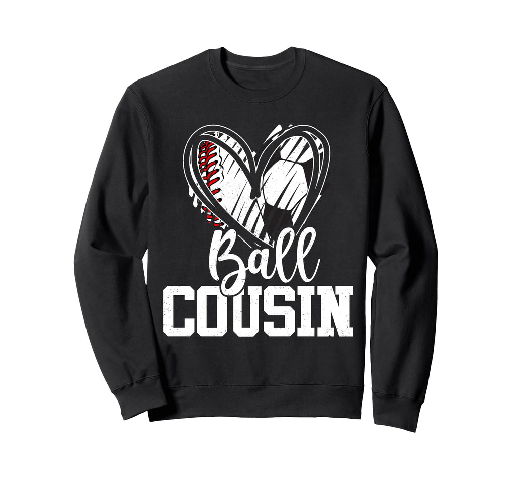 Ball Cousin Heart Baseball Soccer T-Shirt - Aesthetic Graphic for Adults - T-Shirt, Sweatshirt, Hoodie
