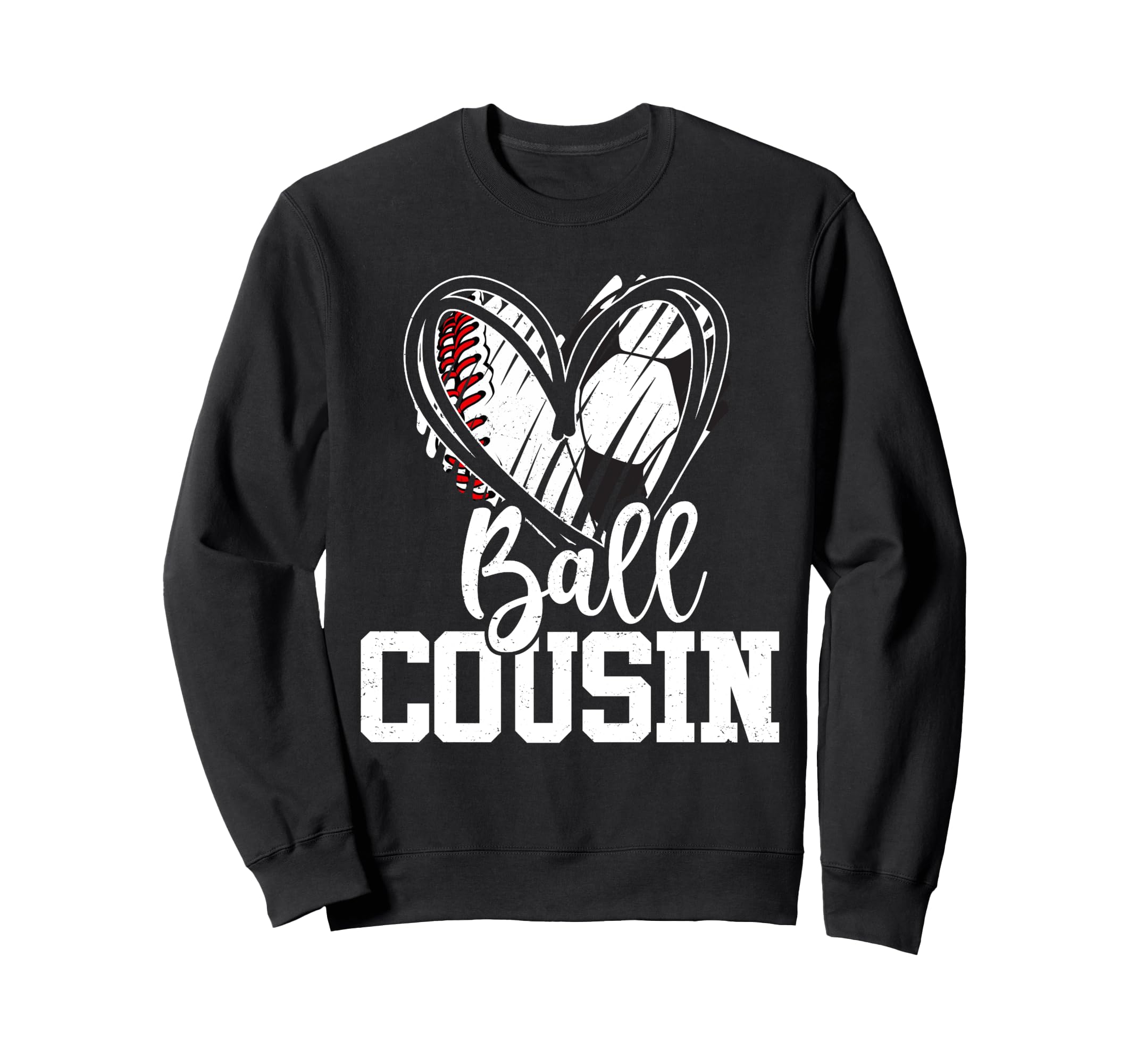 Ball Cousin Heart Baseball Soccer T-Shirt - Aesthetic Graphic for Adults - T-Shirt, Sweatshirt, Hoodie