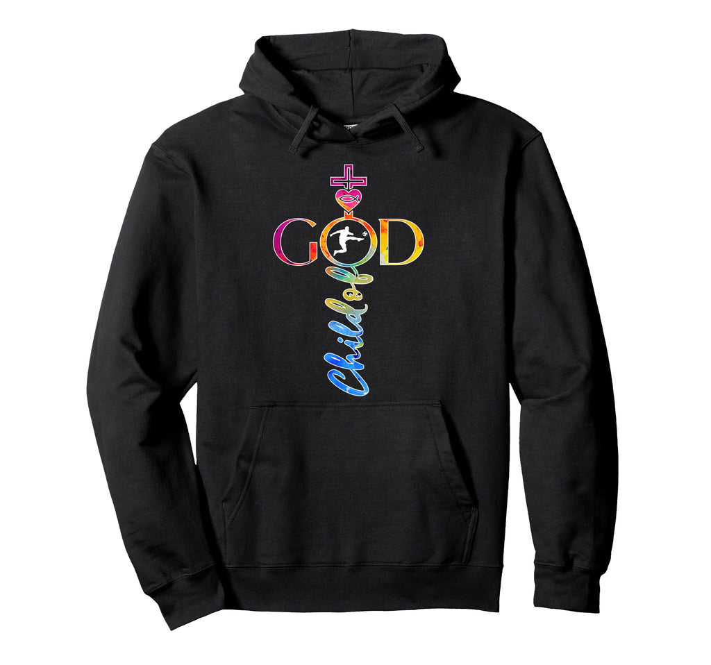 Religious Jesus Soccer Child God Soccer Hoodie - Unique Graphic Men Women - T-Shirt, Sweatshirt, Hoodie
