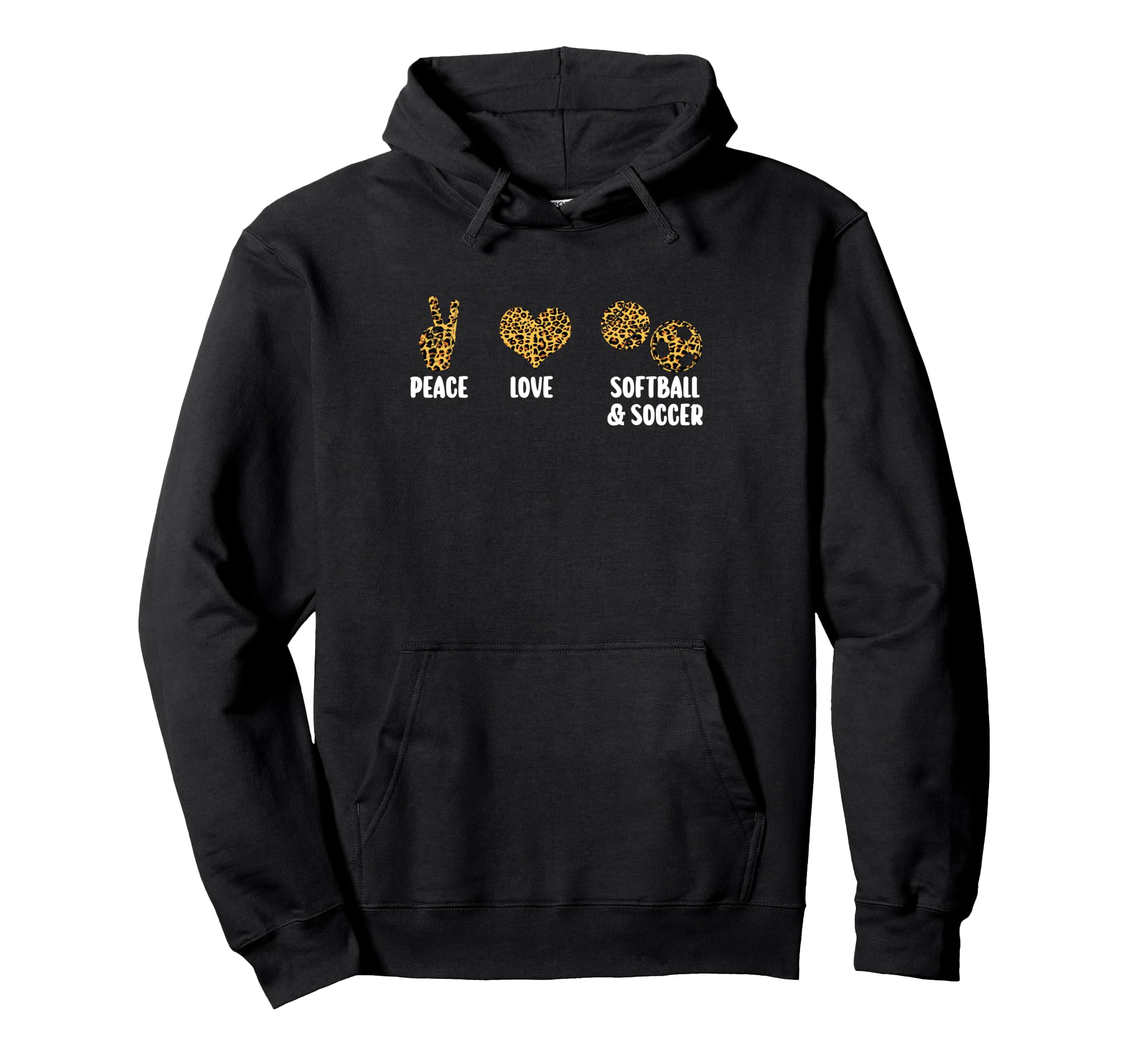 Peace Love Softball Soccer Softball Hoodie - Minimalist Print for Adults - T-Shirt, Sweatshirt, Hoodie