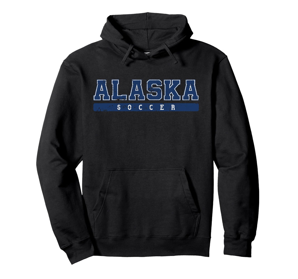 Alaska Soccer Blue Text Hoodie - Unique Graphic Men Women - T-Shirt, Sweatshirt, Hoodie