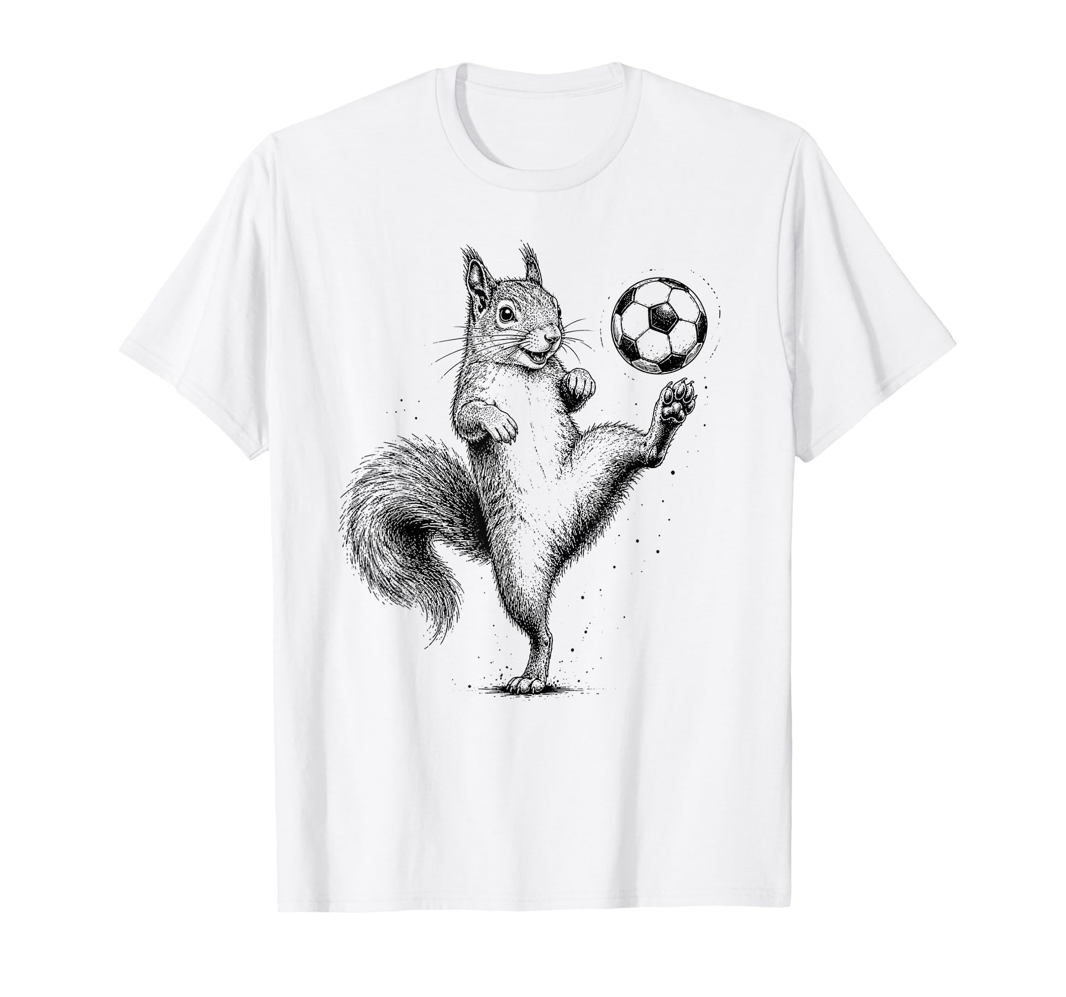 Funny Squirrel Playing Soccer Ball T-Shirt - Fun Novelty Design Men Women - T-Shirt, Sweatshirt, Hoodie