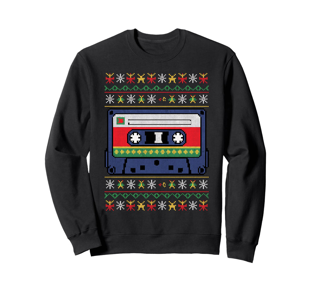 Theme Knitted Cassette Tape Knitting Sweatshirt - Unique Graphic Unisex - T-Shirt, Sweatshirt, Hoodie