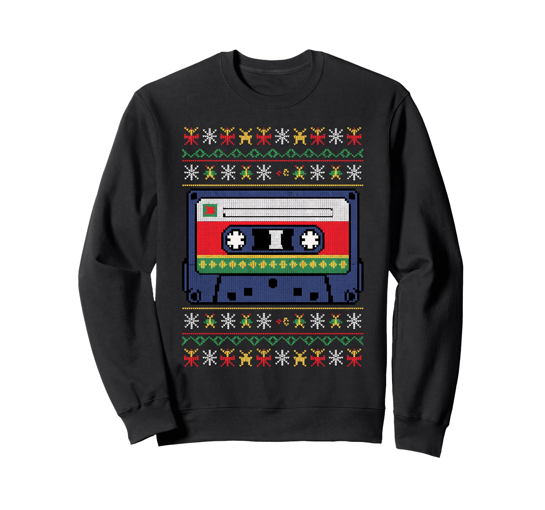 Theme Knitted Cassette Tape Knitting Sweatshirt - Unique Graphic Unisex - T-Shirt, Sweatshirt, Hoodie