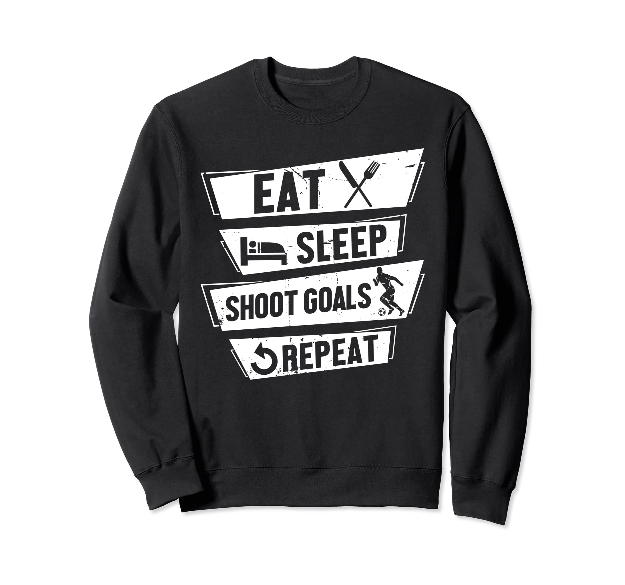 Soccer Player Striker Eat Sleep Sweatshirt - Novelty Apparel for Adults - T-Shirt, Sweatshirt, Hoodie