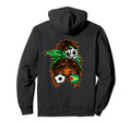 Messy Bun Hair Brown Skin Soccer Guyana Hoodie - Novelty Apparel Men Women - T-Shirt, Sweatshirt, Hoodie