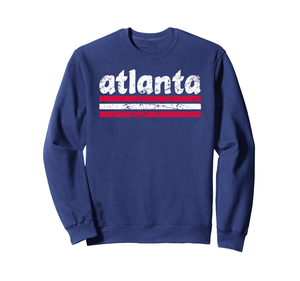 Atlanta Georgia Three Stripe Weathered Sweatshirt - Minimalist Print Unisex - T-Shirt, Sweatshirt, Hoodie