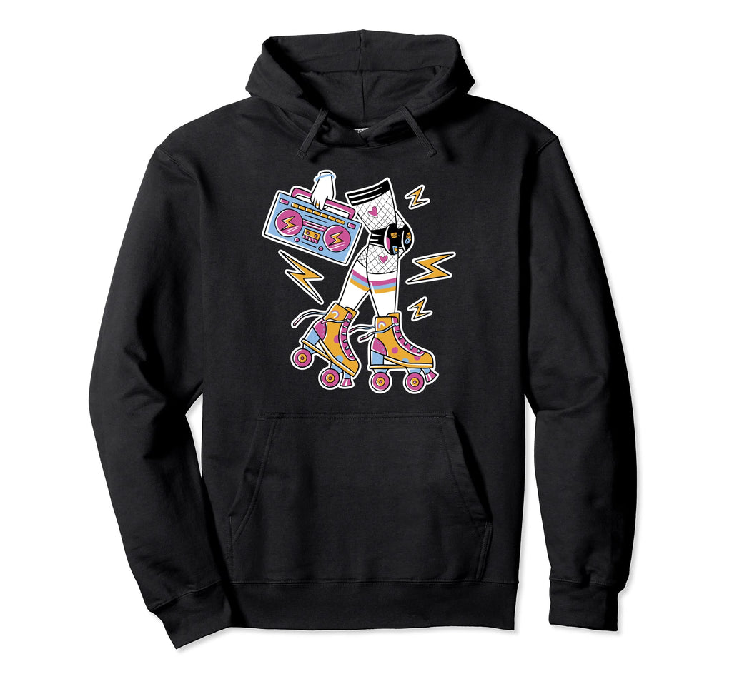 80S Roller Skate Boombox Roller Skating Hoodie - Graphic Print Men Women - T-Shirt, Sweatshirt, Hoodie