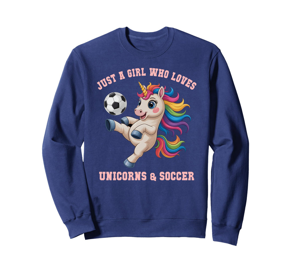 Funny Just Who Loves Soccer Unicorn Sweatshirt - Minimalist Print Unisex - T-Shirt, Sweatshirt, Hoodie