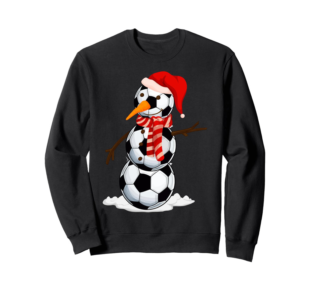 Funny Snowman Santa Hat Soccer Sweatshirt - Graphic Print Men Women - T-Shirt, Sweatshirt, Hoodie