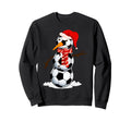 Funny Snowman Santa Hat Soccer Sweatshirt - Graphic Print Men Women - T-Shirt, Sweatshirt, Hoodie