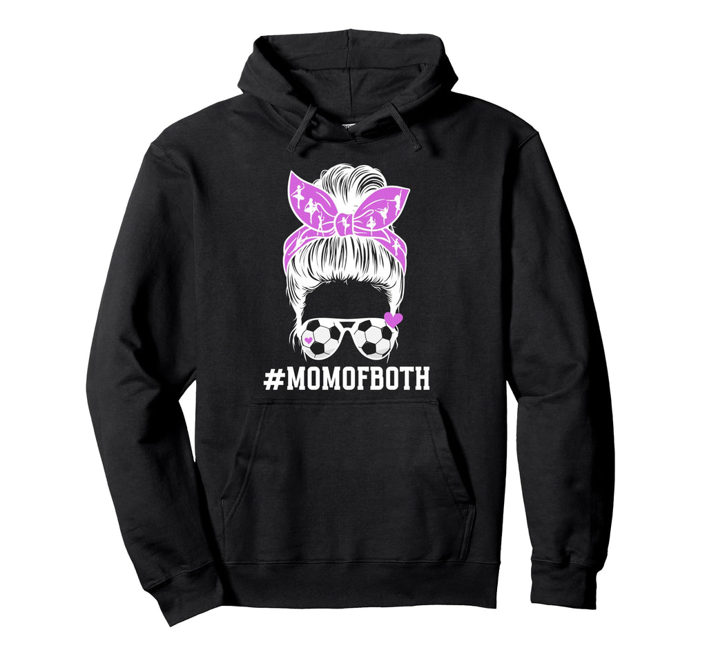 Mom Both Messy Bun Dancer Soccer Player Hoodie - Minimalist Print Unisex - T-Shirt, Sweatshirt, Hoodie