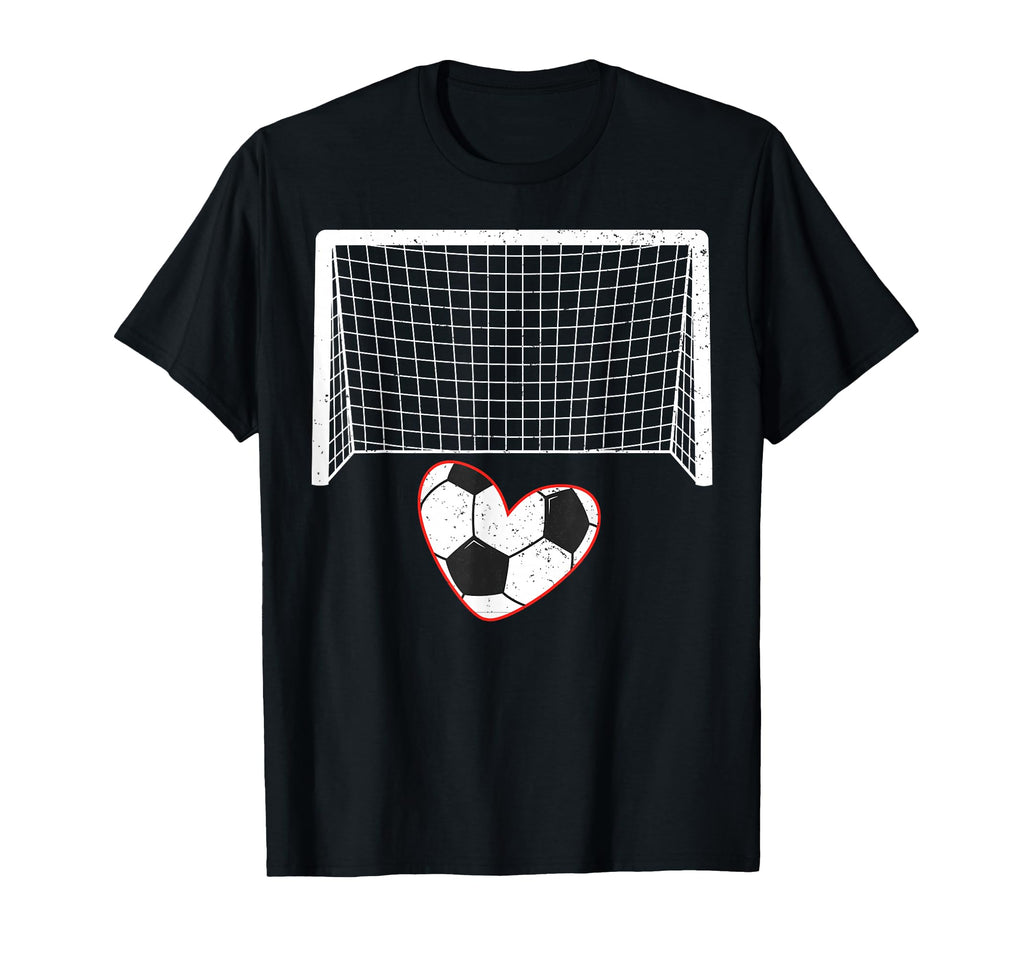 Happy Valentine Soccer Heart T-Shirt - Casual Everyday Wear Men Women - T-Shirt, Sweatshirt, Hoodie
