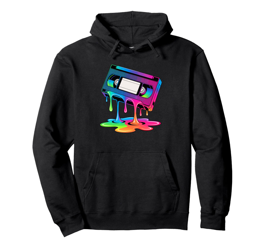 Dripping Paint Art Cassette Player Music Hoodie - Trendy Graphic Men Women - T-Shirt, Sweatshirt, Hoodie