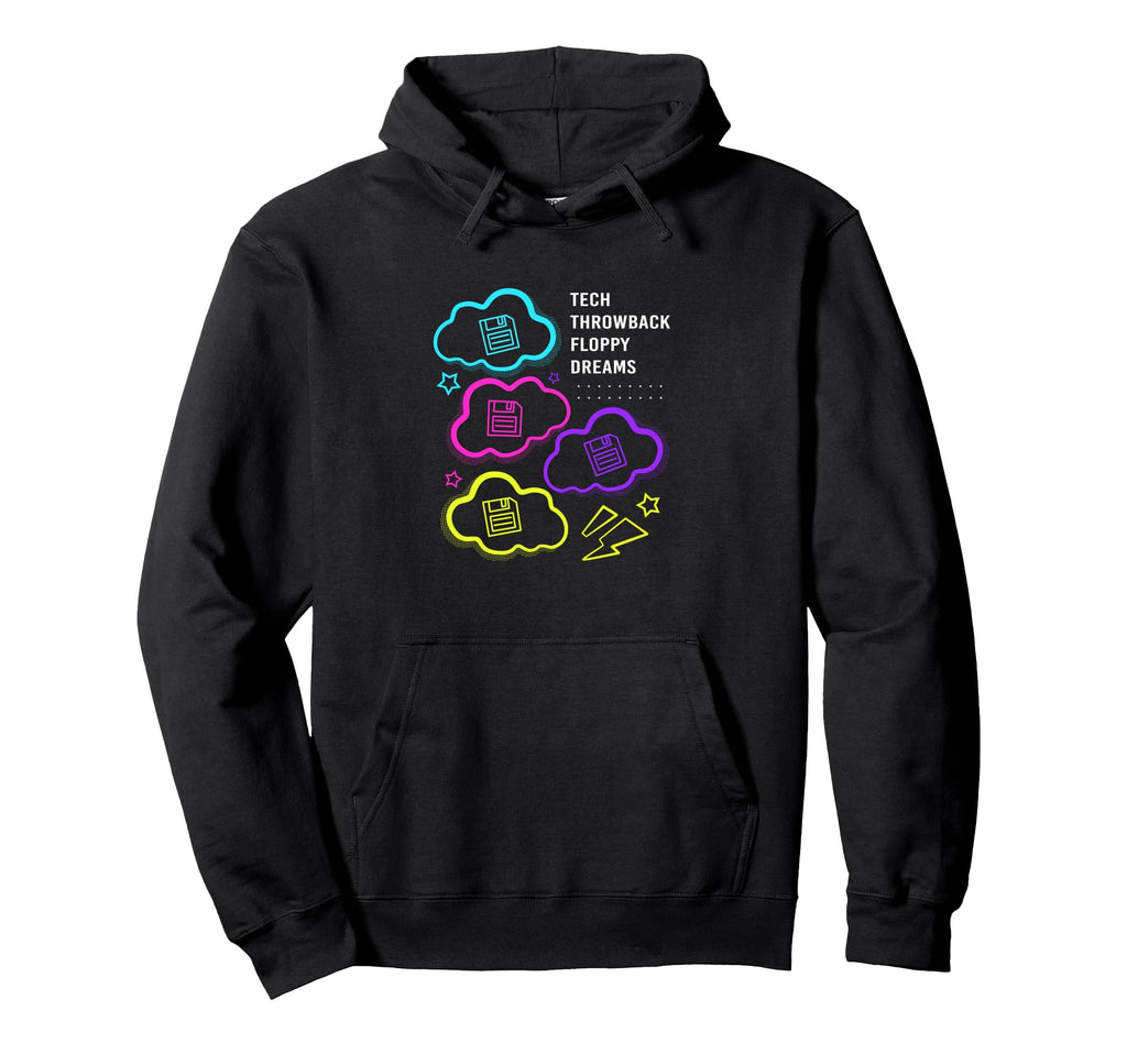 Retro80S Tech Throwback Floppy Dreams Hoodie - Unique Graphic Unisex - T-Shirt, Sweatshirt, Hoodie