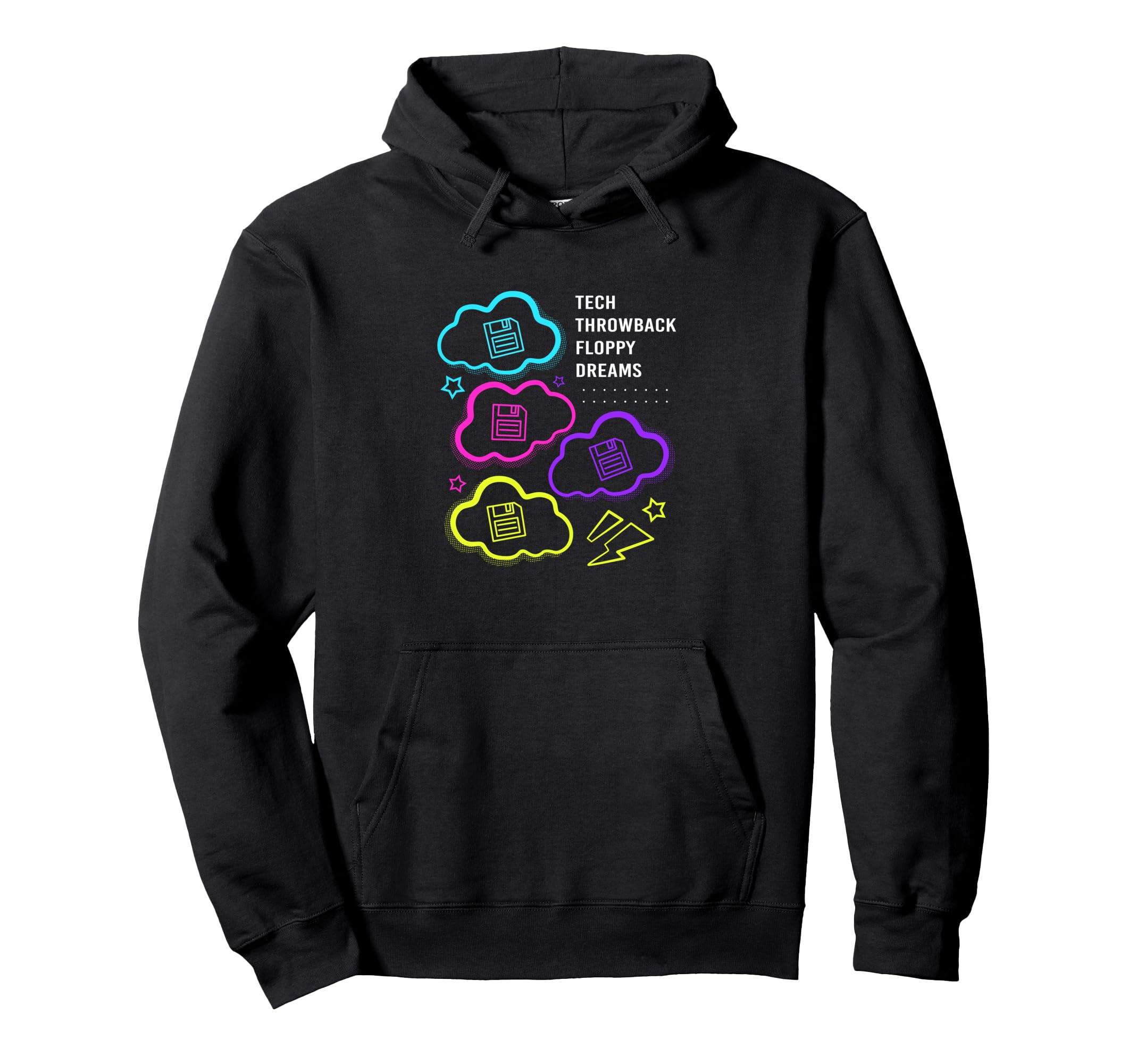 Retro80S Tech Throwback Floppy Dreams Hoodie - Unique Graphic Unisex - T-Shirt, Sweatshirt, Hoodie