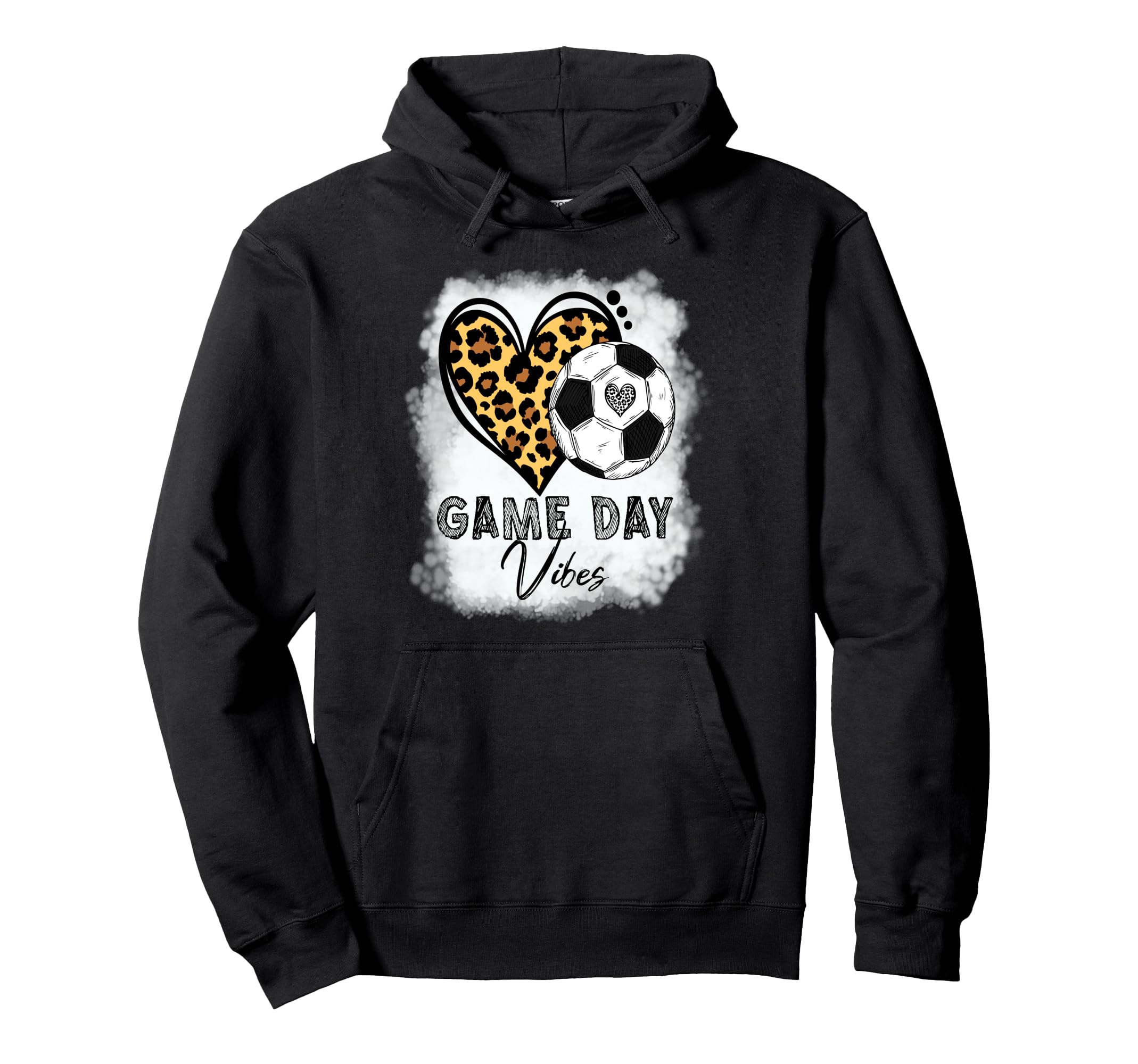 Bleached Soccer Game Day Vibes Hoodie - Casual Everyday Wear for Adults - T-Shirt, Sweatshirt, Hoodie