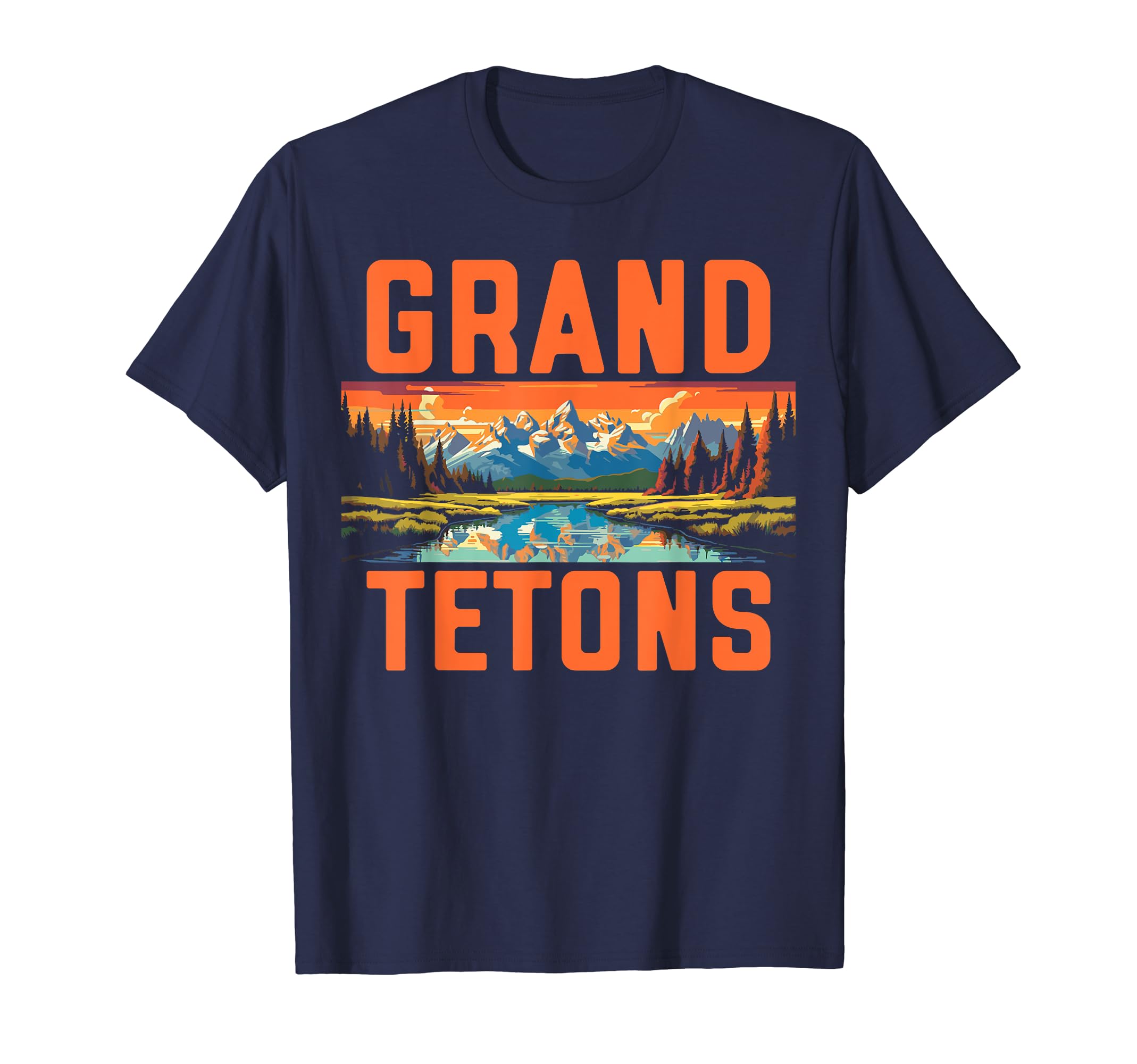 Grand Tetons National Park Art T-Shirt - Graphic Print for Adults - T-Shirt, Sweatshirt, Hoodie