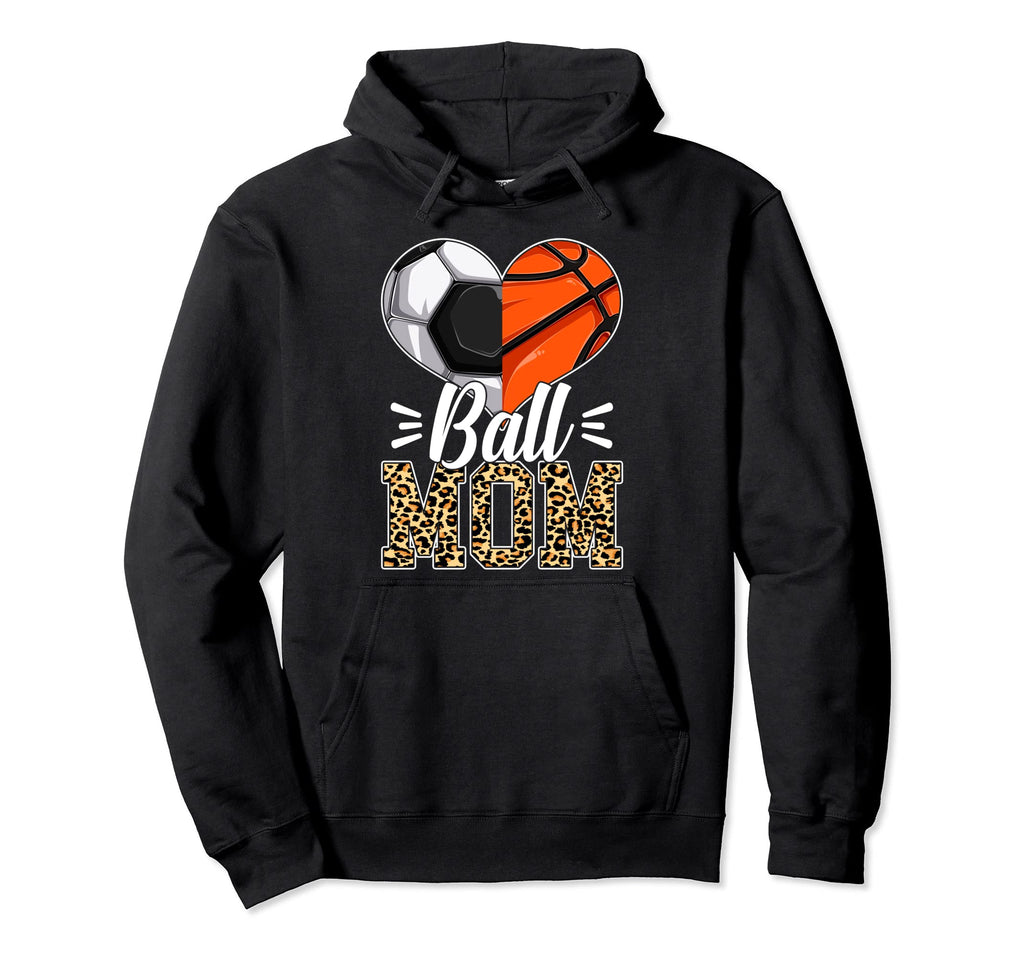 Leopard Mom Heart Funny Soccer Hoodie - Novelty Apparel for Adults - T-Shirt, Sweatshirt, Hoodie