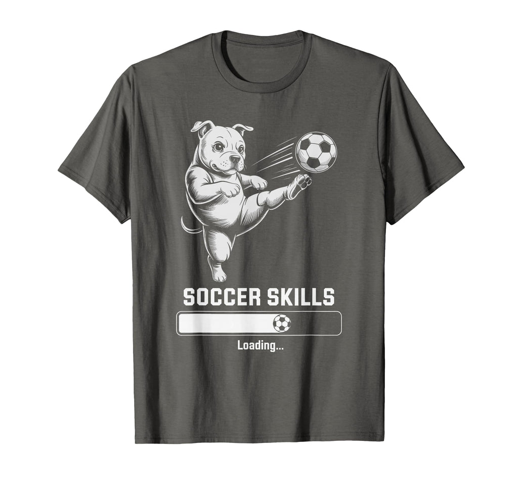 Kawaii Soccer Pug Skills Loading Dog T-Shirt - Minimalist Print Unisex - T-Shirt, Sweatshirt, Hoodie