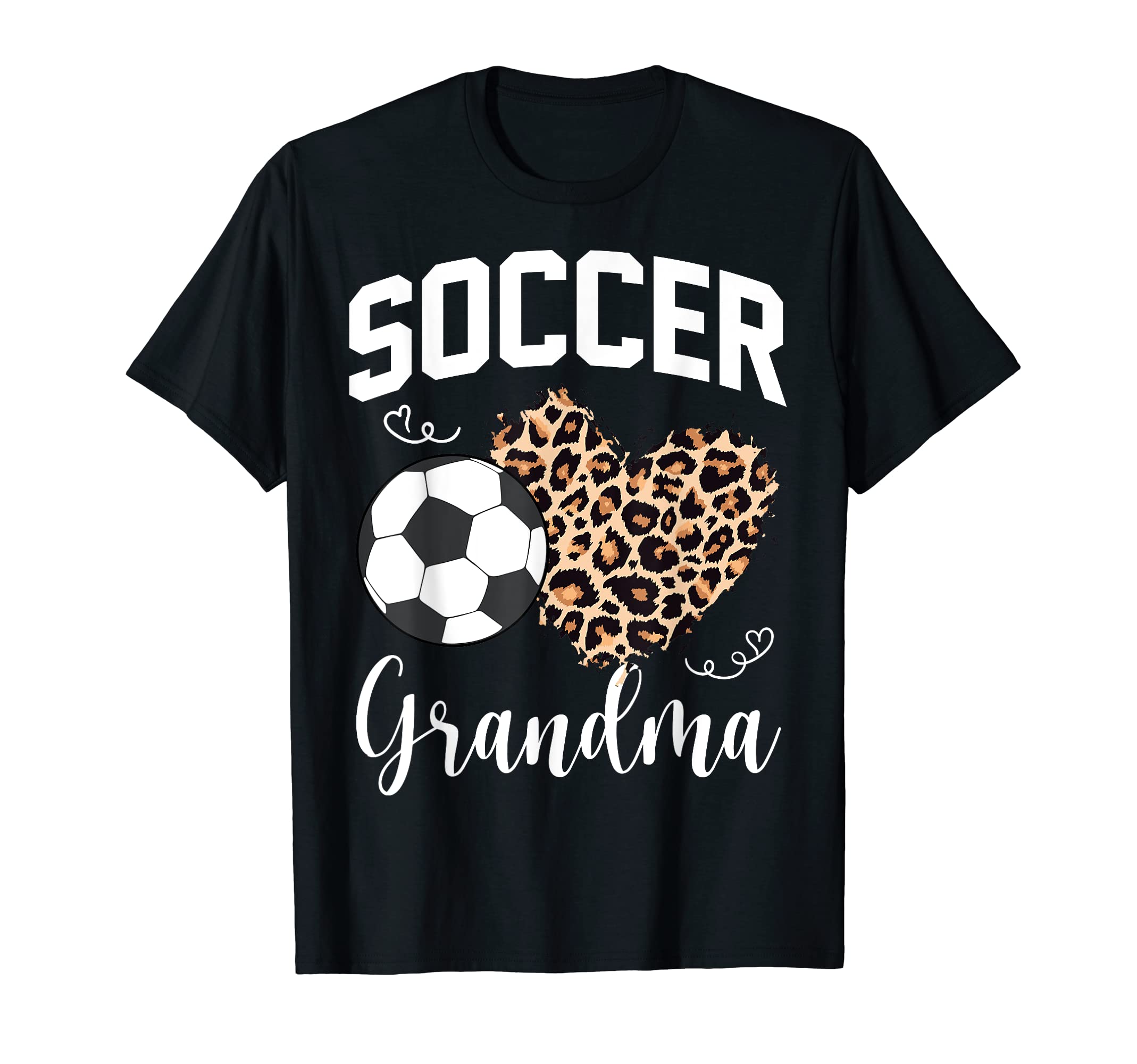 Soccer Grandma Heart Leopard Mom T-Shirt - Graphic Print for Adults - T-Shirt, Sweatshirt, Hoodie