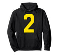 Yellow Sports Team Number 2 Fan Hoodie - Minimalist Print for Adults - T-Shirt, Sweatshirt, Hoodie